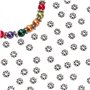 PandaHall Lot de 200 Perles Separateurs/Intercalaires en Alliage Couleur Argent Antique Flocon De Neige 4x1,5mm