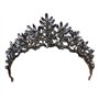 Frcolor 1 pc Vintage Baroque Couronne Alliage Coiffure Tiare De Mariée Hairband Accessoire De Cheveux De Mariage Bandeau (Noir)