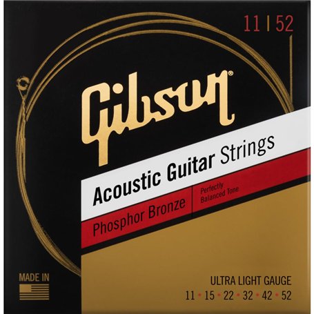 GIBSON ACCESSORIES Cordes Phosphor Bronze Acoustic Ultra-Light 11-15-22-32-42-52