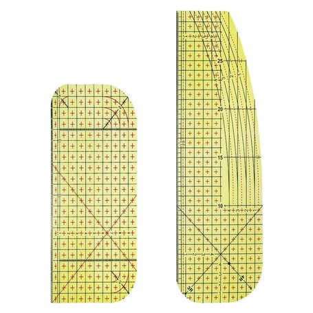 CHAOTEMAI 2 Pièces Regle de Repassage Avec Angle R Ligne D'angle et échelle de Ligne Droite Règle à Ourlet Résistante à la Chale