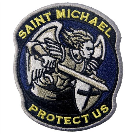 Tactique Saint Michael Protégez-nous Militaire moderne Brodé Fastener à Crochet et Boucle Patch