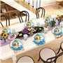 ZOOMPIL Pirate Anniversaire Vaisselle, Pirate Party Vaisselle pour 16 Invités, avec Bannières Assiettes Serviettes Nappes, Fête