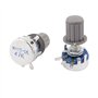 sourcing map 2 pièces WH5-1A 47K ohm Arbre Rond Carbone Linéaire Potentiomètre w Bouton sur