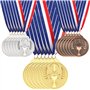 ELEPRUC 18 Pièces Médaille d'or avec Rubans de Cou, 5cm Médaille de Récompense, Médailles Enfants, Medailles Olympiades, Médaill