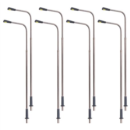 WANGCL Lot de 8 lampadaires LED en métal à tête unique pour modélisme de train