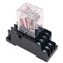 WANGCL Lot de 2 mini relais électromagnétique AC 24 V 8 broches relais DPDT relais 2 NO+2 NC avec base de prise indicateur LED