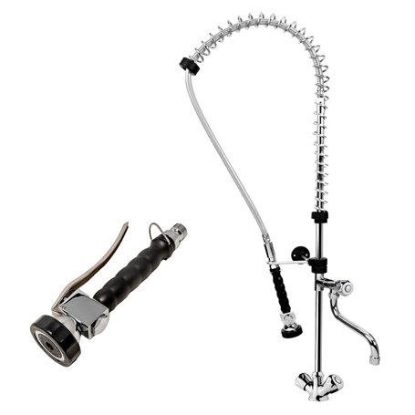 GOLDMAN SERVICE | Robinet eau froide et eau chaude extensible industriel à bec haut avec pommeau douchette pour évier de cuisine