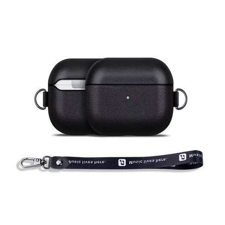 Haobobro Étui en Cuir avec dragonne Amovible pour Apple AirPods (3ᵉ génération) - Fabriqué à la Main - Cover Protection AirPods