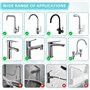 Embout Robinet Cuisine, 2 Pièces 360° Pivotant Aérateur de Robinet, Rallonge Robinet avec 3 Modes, Extensible Economiseur D'eau