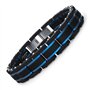 COOLMAN Bijoux Hommes Bracelets Acier Inoxydable Bleu Noir Réglable 16