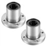 sourcing map LM16UU Rond Bride Linéaire Roulement à Billes 16mm Alésage Diamètre 28mm Diamètre Externe 37mm Longueur Paquet de 2