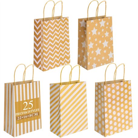 25 Pièces Sacs Cadeaux en Kraft