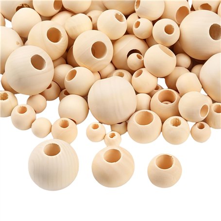 100 Pièces Perles en Bois