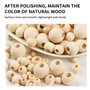 100 Pièces Perles en Bois,Grosse Perle Bracelet,Avec Trou a Boule de Grosses Perlage Bijoux Coffret Jouet Mixte,Petites Naturell