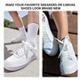 Lacets,Lacet de Chaussures Basket Air Blanc Ruban Satin en Fluffy Chaussure Plats Baskets Laces des Fixation Corde Shoelace Soie