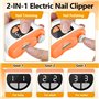 Coupe Ongle Electrique, 2025 Nouveau Coupe-ongles Automatique avec lumière LED avec 3 Vitesses, 3 en 1 Portable Lime a Ongle éle