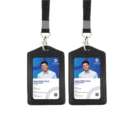 Porte Badge Tour De Cou - Porte Carte Tour De Cou 2 Pièces - Porte Badge Cuir - Porte Badge Infirmiere - Collier Badge - Badge M