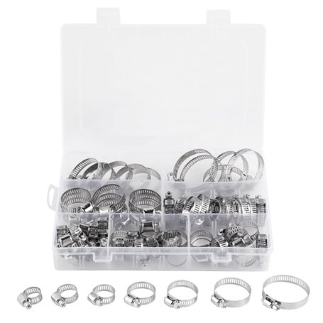 Collier de Serrage Inox 60 Pièces 8-38mm - Collier de Serrage Métallique - Collier Durite - Collier de Serrage Tuyau