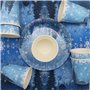 Vaisselle de fête en Neige Bleue,61pièces Vaisselle de fête de Noël Assiette à Dessert,Tasses,Serviettes et Nappes,Vaisselle de