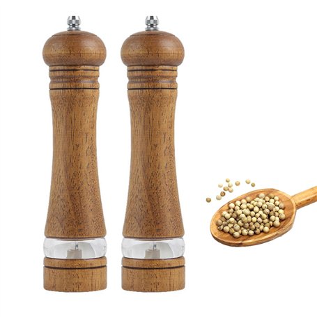 NEXROLA Lot de 2 Moulin a Poivre Bois