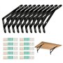 10 Pièces Equerre Étagère Mural Métal – Support Étagère Mural 90° avec Vis – Equerre Charge Lourde pour Bois/Métal (150x95x16mm)