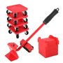 Kit De Déplacement Meuble Lourd – 4 roulettes Pivotantes 360° et 1 Levier De Levage Meuble Lourd Capacité de Charge 300KG pour D