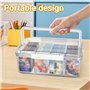 Boîte Rangement Cartes – Boîte Carteikarten Transparente avec Couvercle & Poignée – Rangement Cartes à Collectionner pour Bureau
