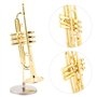 Hztyyier Miniature Trompette Réplique Instrument de Musique Delicated Mini Instrument Plaqué avec Étui Gifts
