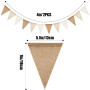 AOOTUERL Guirlande Fanions Toile de Jute Brun et Beige, 8M avec 24PCS Vintage Lin Triangle Drapeau Banderole pour Chambre d'enfa