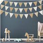 AOOTUERL Guirlande Fanions Toile de Jute Brun et Beige, 8M avec 24PCS Vintage Lin Triangle Drapeau Banderole pour Chambre d'enfa