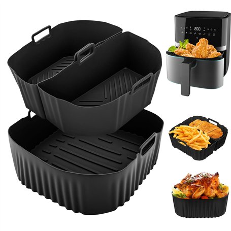 3 Pièces Moule Silicone Air Fryer 2 x 3.1L + 1 x 6.2L