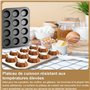TTSTOIEE Moule à gâteau 2 pièces - Moule à muffins avec 12 cavités Revêtement antiadhésif résistant à des températures allant ju