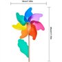 POFET Moulinet Arc-en-Ciel, Moulin à Vent Enfant Jouets pelouse Cour Ornements de Jardin coloré bâton en Bois Vent Spinner extér