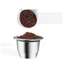 CENPEK Dosettes de café rechargeables en acier inoxydable compatible avec machines Nes-Presso (2 tasses + 100 couvercles)