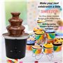 Fontaine à chocolat, 3 étages 60 W, kit de fondue électrique au chocolat, ensemble de fondue en acier inoxydable, fontaine de fê