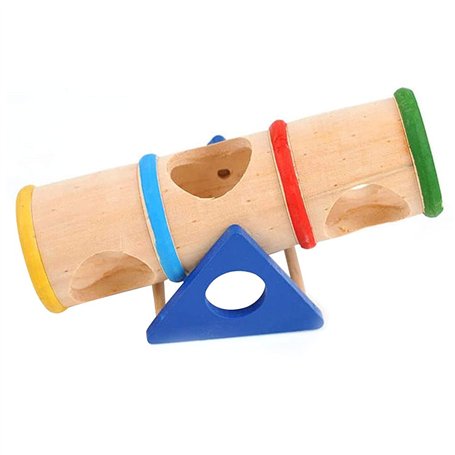 ANCLLO Tunnel à bascule en bois pour hamster - Jouet amusant pour la salle de sport