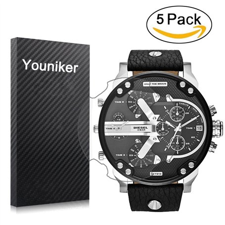 Youniker Lot de 5 films de protection d'écran diesel pour montre Diesel DZ7313 Mr Daddy - Transparente - Anti-rayures