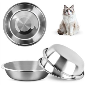 MOXYOY Lot de 3 gamelles en acier inoxydable pour chat - 14 cm - Assiette d'alimentation de rechange pour petit chat et chien MOXYOY Lot de 3 gamelles en acier inoxydable pour chat - 14 cm - Assiette d'alimentation de rechange pour petit chat et chien