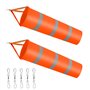 Dadabig 2pcs Manche à Vent Manche à air Manche à air avec Ceinture réfléchissante Orange avec 5 Pinces Doubles Pivotantes pour I