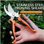 Sécateur de Jardin Professionnel – Cisaille Bypass à Lame Anti-Rouille, et Poignée Ergonomique pour- Avec Gant de Protection une