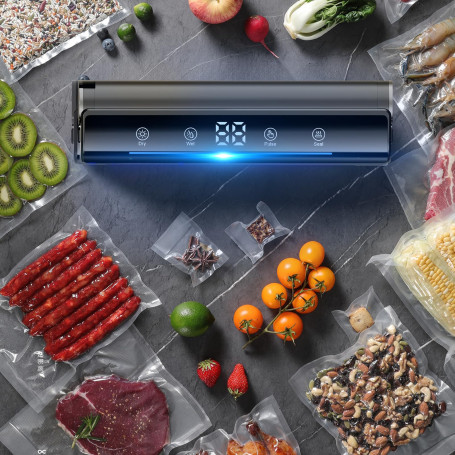 Machine Sous Vide 5 En 1 Automatique - Avec 10 Sacs - Garde Les Aliments Frais 8x Plus Longtemps