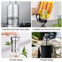PORFOYO Gourde en verre 1,5 l - Bouteille d'eau en verre borosilicate avec infuseur à thé, bouchon anti-fuite, deux options de b