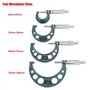 Métrique Micromètre, 4 Pièces Standard 0-100mm Micromètres Extérieurs Métriques avec en Bois de Caisse