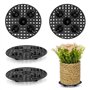 EASYKEENECOM 4 Pcs élévateurs Pot Fleurs Maille Pad - Tapis Ronde De Drainage en Plastique pour Intérieur Terrasse Bonsai Extéri