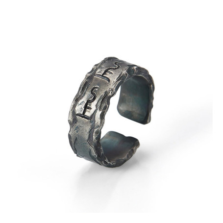 Auriselle Bague Homme Réglable Porte-bonheur Motif Texture Vintage Viking Rétro Bague ouverte Pouce Gothique Punk Bijoux Cadeaux