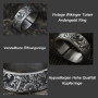 Auriselle Bague Homme Réglable Totem Esprit des Andes Vintage Viking Rétro Bague ouverte Bague de pouce Gothique Punk Bijoux Cad