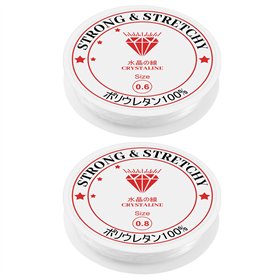 Fils Bracelet éLastique, 2 Rouleaux Fil Elastique pour Bracelet Resistantelastique, 0,6-0,8mm éLastique pour Bracelet, 15-6,5m F Fils Bracelet éLastique