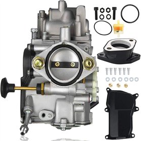 Ewillownm Compatible avec carburateur YFM350 + collecteur d'admission pour Yamaha Warrior 350 YFM350 X 1987-2004 ATV Quad Carb