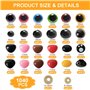 Pmueuff Yeux de Sécurité Amigurumi, 1040 Pcs Yeux et Nez de Sécurité avec Rondelles 6-14mm Yeux et Nez en Plastique Coloré pour