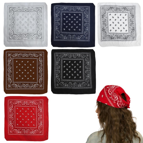 WANDGU Lot de 24 bandanas bandanas : 6 couleurs bandana de moto